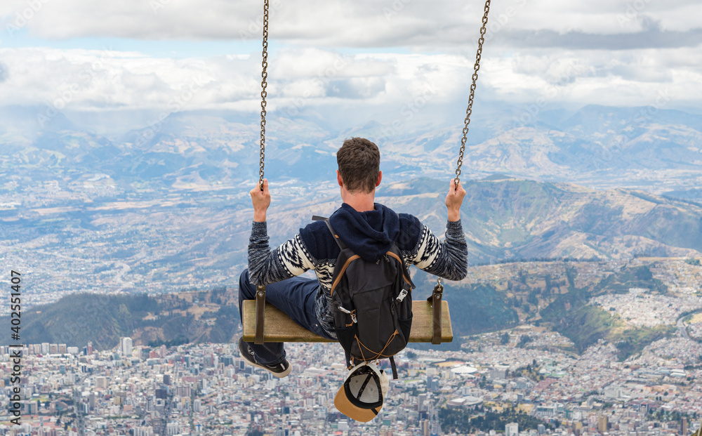 It seems like flying when you have a ride on the famous swing on the top of the mountain above Quito, Ecuador.