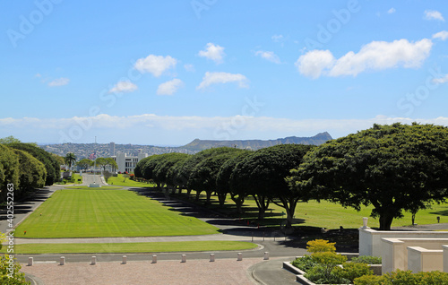 Punchbowl cemetery  and Diamond head - Oahu, Hawaii
