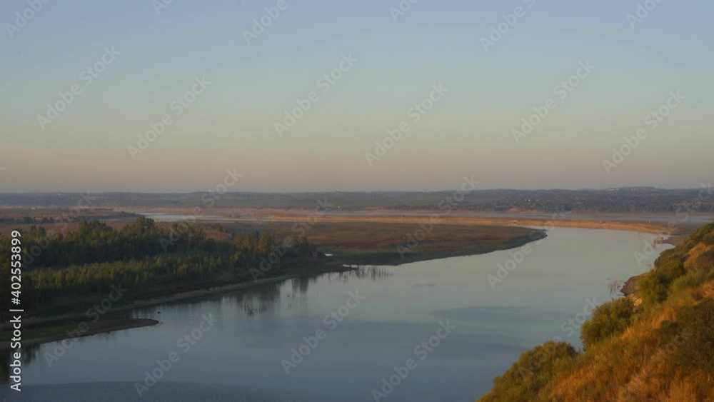 Guadiana view of the border between Portugal and Spain in Juromenha Alentejo, in Portugal Guadiana view of the border between Portugal and Spain in Juromenha Alentejo, in Portugal