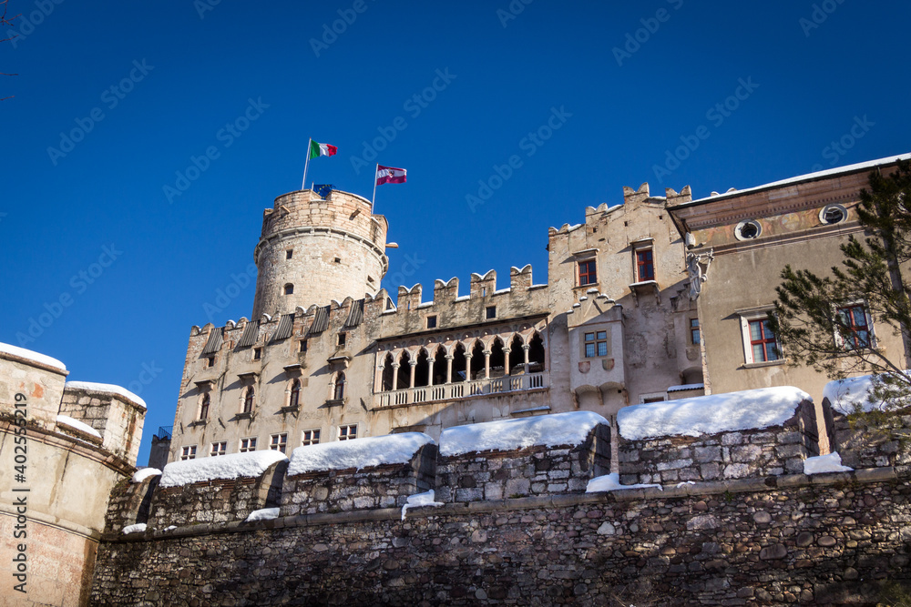 The Buonconsiglio castle of Trento, Italy, was erected in the 13th century next to the city's walls
