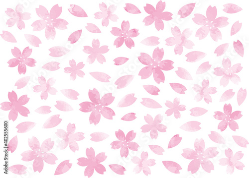 水彩風の桜の花びら壁紙