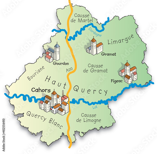 46 Carte du département du Lot