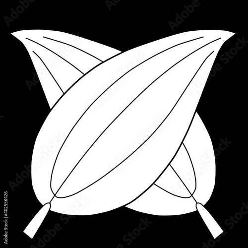 家紋　違い梛の葉