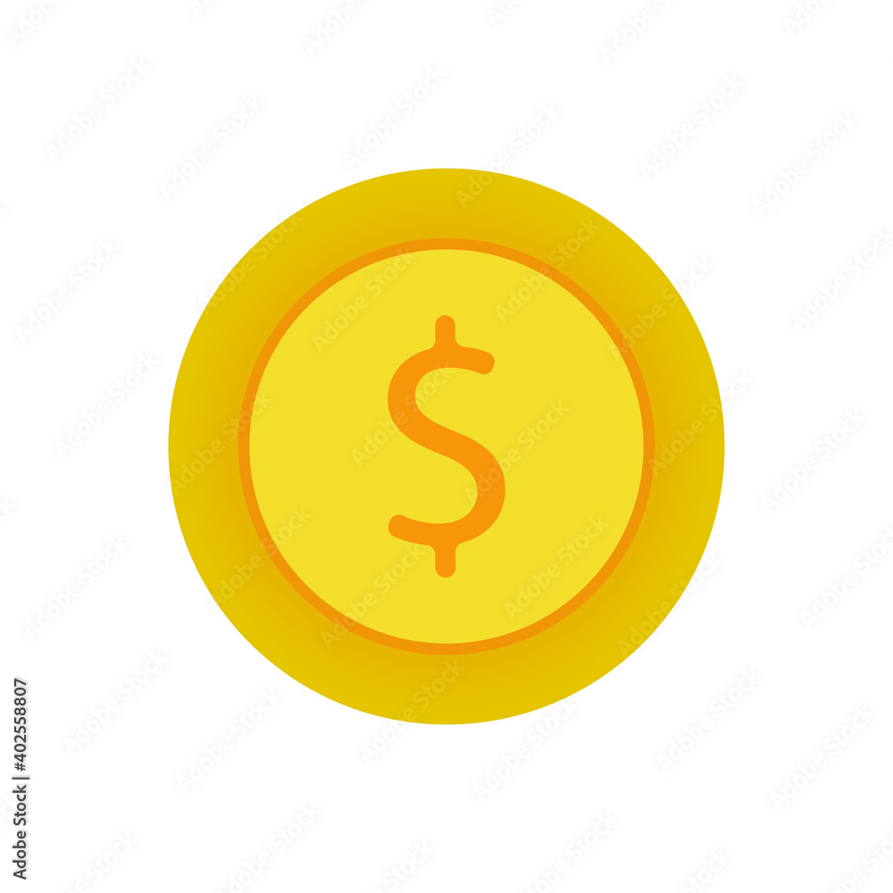 Gold coin, dollar. vector illustration Gold coin, dollar. vector illustration