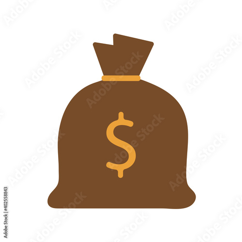 Bag of coins, dolars. vector illustration
