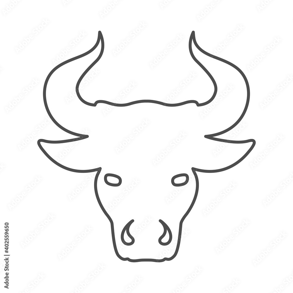 Icon, metal bull symbol of 2021. vector illustration Icon, metal bull symbol of 2021. vector illustration