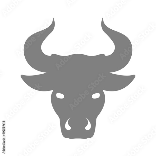 Icon, metal bull symbol of 2021. vector illustration