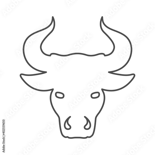 Icon, metal bull symbol of 2021. vector illustration