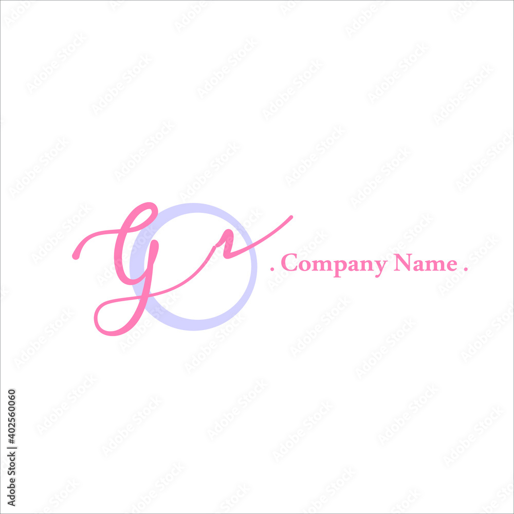 G Z GZ Initial handwriting or handwritten logo for identity