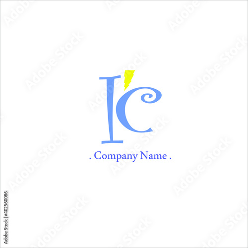 I C IC Initial handwriting or handwritten logo for identity