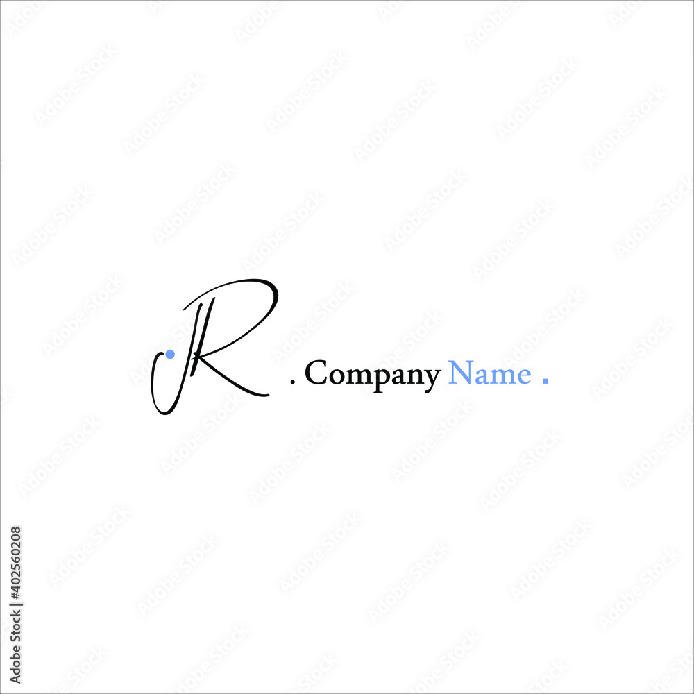I R IR Initial handwriting or handwritten logo for identity