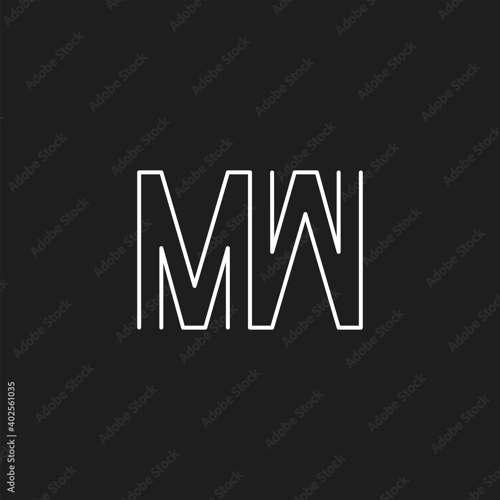 White letter MW initial logo icon