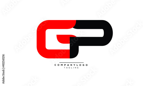 GP icon monogram letter text alphabet logo design