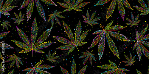 Cannabis Leaves. Seamless Pattern for your design