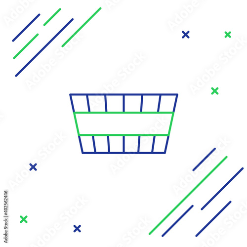 Line Sauna bucket icon isolated on white background. Colorful outline concept. Vector.