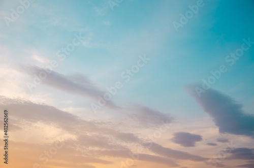Colorful sky background with clouds at sunset © Annuitti