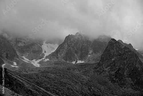 Black and white landscapes in the Italian alps