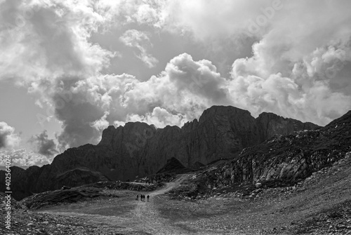Black and white landscapes in the Italian alps