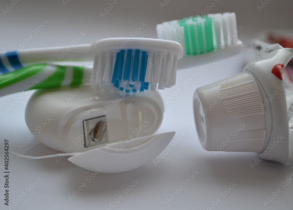 Accessories for brushing your teeth with toothpaste.
Accessories for brushing your teeth with toothpaste.