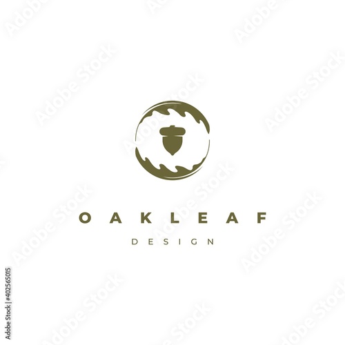 Oak leaf logo design illustration vector template