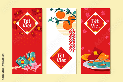 Vietnamese new year concept. Translation Tet mean is Lunar new year