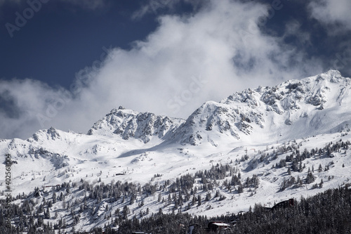 snow covered mountains