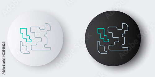 Line Gaseous icon isolated on grey background. Changing the state of matter in gas. Colorful outline concept. Vector.