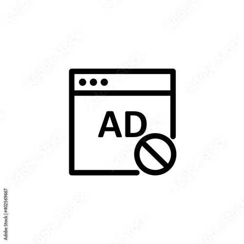 Media ad block icon. Ad blocker icon. Vector