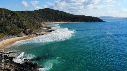 Granite Bay, Noosa Heads - Drone photo of the beautiful coastline of Noosa National Park from above photo