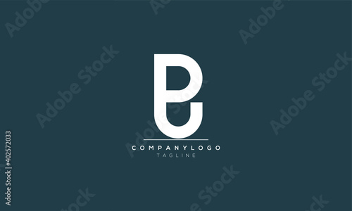 Abstract Letter Initial dpu or pu Vector Logo Design Template