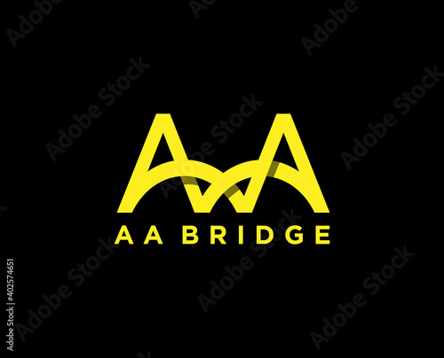 Logotype initial A A logo  for architecture vector logo Design Illustration . letter AA logo design. icon. symbol. sign photo