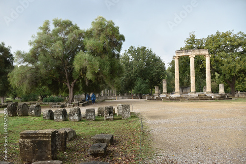 View of the main monuments and sites of Greece. Ruins of Olympia. Filipeion
 photo