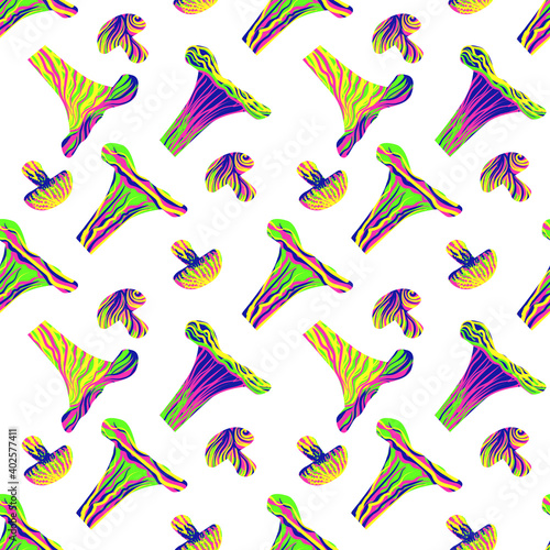 the modern trend of magic mushrooms. a line of artistic mushrooms from karakul . seamless pattern. EPS 10. For printing, booklets, prints, factory, clothing