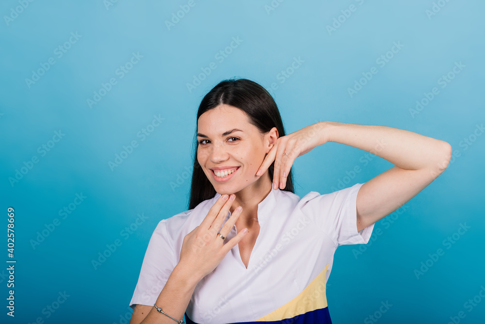 Cosmetologist beautician holding a tool in her hands, permanent makeup master, permanent makeup Cosmetologist beautician holding a tool in her hands, permanent makeup master, permanent makeup