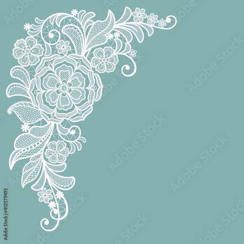 Template frame  design for invitation lace card. Vintage Lace Doily. Lace flowers.