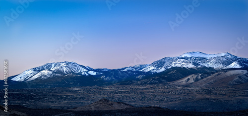 Sierra Nevada mountain panorama near Reno with Mt. Rose and Slide Mountain © gchapel