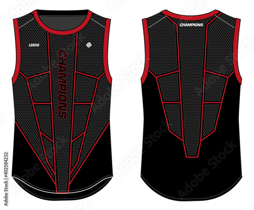 Sleeveless Tank Top Basketball  jersey vest design t-shirt template, sports jersey concept with front and back view for Men and women. Basketball, Volleyball jersey, tennis and badminton uniform