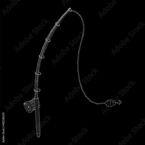 Fishing rod with line sinker and hook