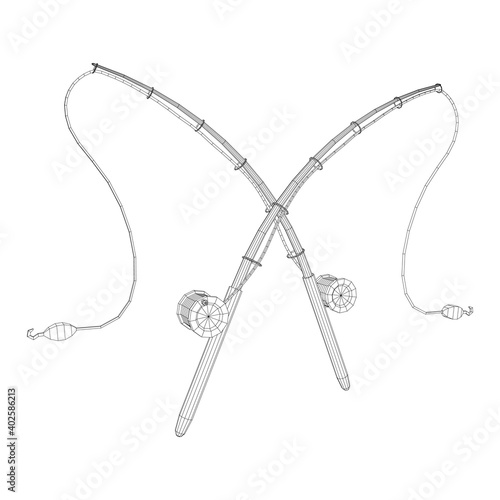 Fishing rod with line sinker and hook