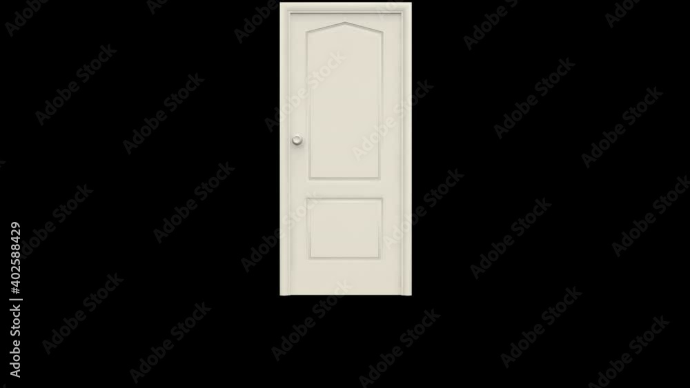 The door broke and fell to the floor. Behind the door is a chromakey. Isolated black background. 4K video quality The door broke and fell to the floor. Behind the door is a chromakey. Isolated black background. 4K video quality