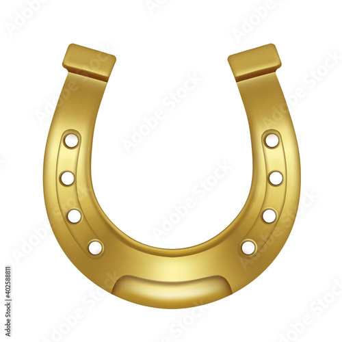 golden horseshoe isolated on white background