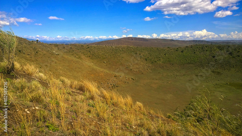 Scenic volcanic crater against sky in Naivasha, Kenya