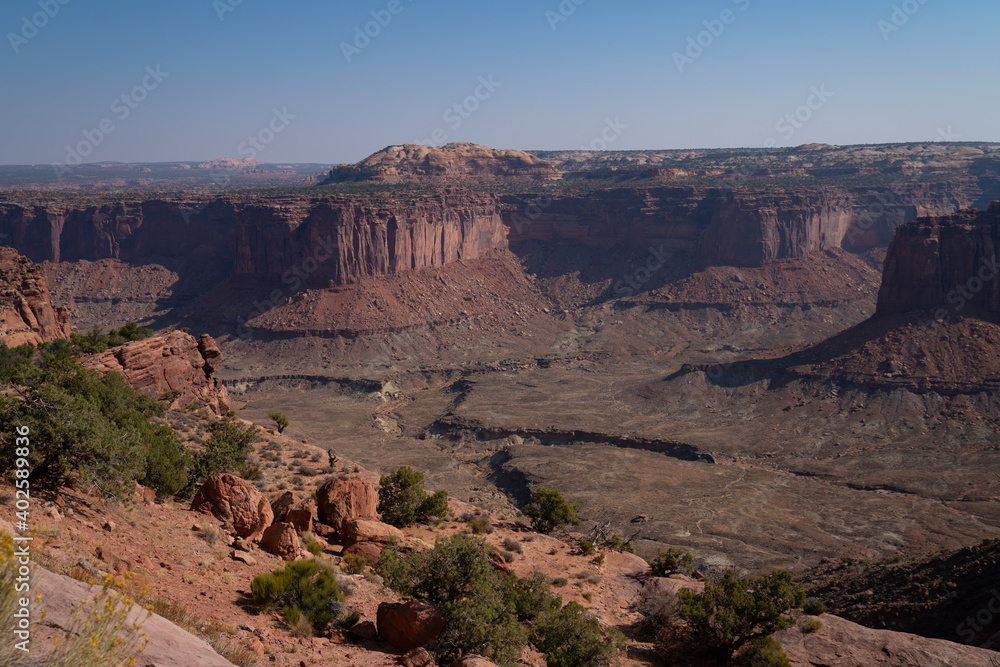 large canyon landscape in the hot desert of utah