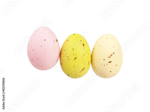 Decorative easter eggs isolated on the white