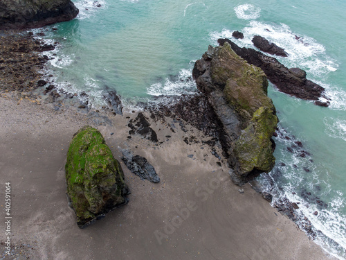 western cove between portreath and bassets cove in cornwall England uk  photo