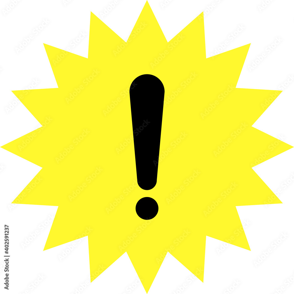 ギザギザの黄色いビックリマーク Vector De Stock Adobe Stock