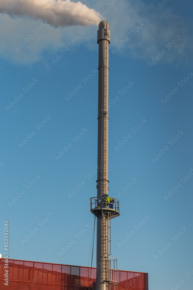 emission measurements on a chimney discharging wet flue gases from a biomass boiler emission measurements on a chimney discharging wet flue gases from a biomass boiler