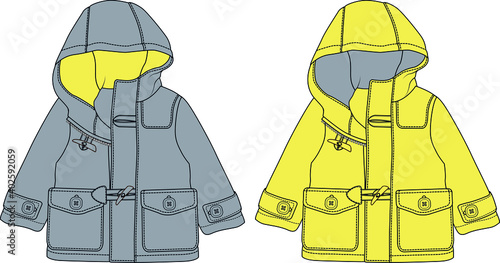 Baby girl coat vector template