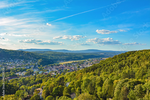 view from the top of the mountain in bad Kissingen Germany