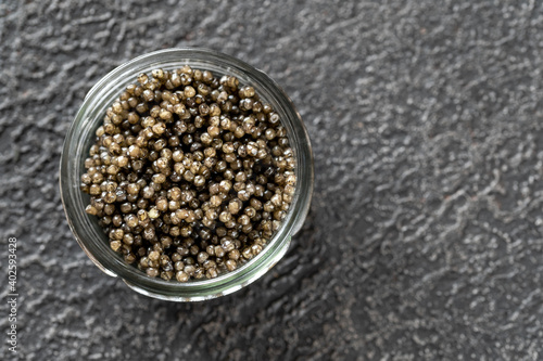 Bowl of black caviar